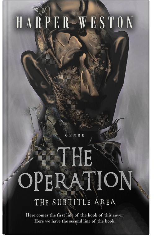 Front view of Premade Abstract Book Cover - Cod Gray