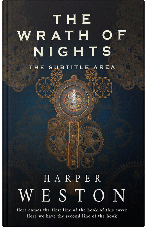 Front view of Premade Science Fiction Book Cover - Black