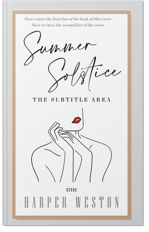 Front view of Premade Abstract Book Cover - Sisal