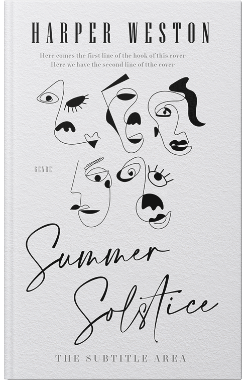 Front view of Premade Abstract Book Cover - Athens Gray