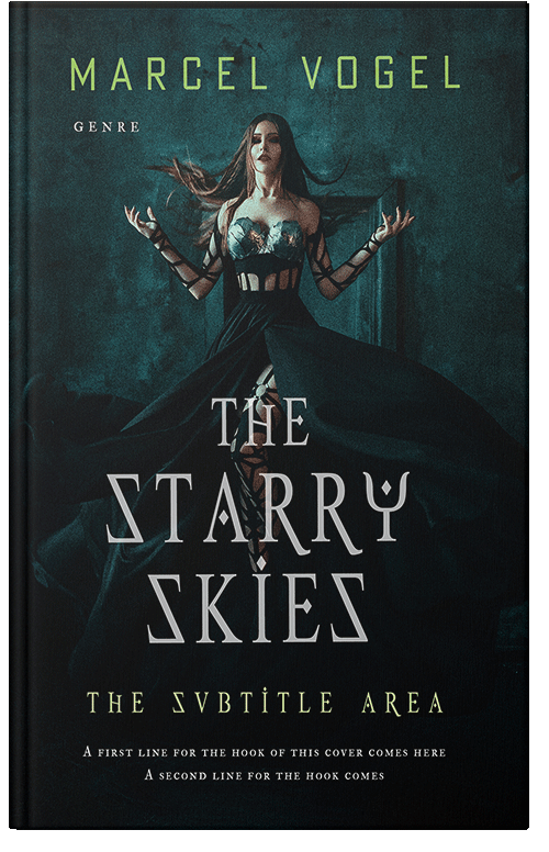 Front view of Premade Fantasy Book Cover - Black Bean