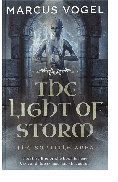 Front view of Bright Gray #24644 - Premade Fantasy Book Cover