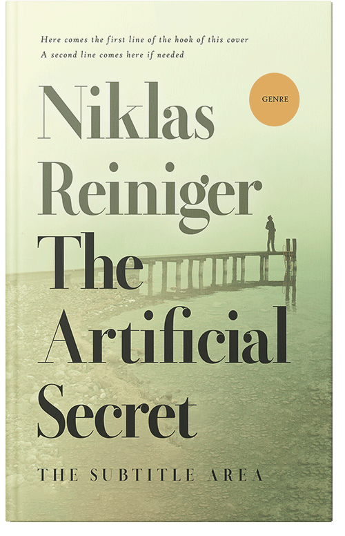 Front view of Premade Abstract Book Cover - Beryl Green