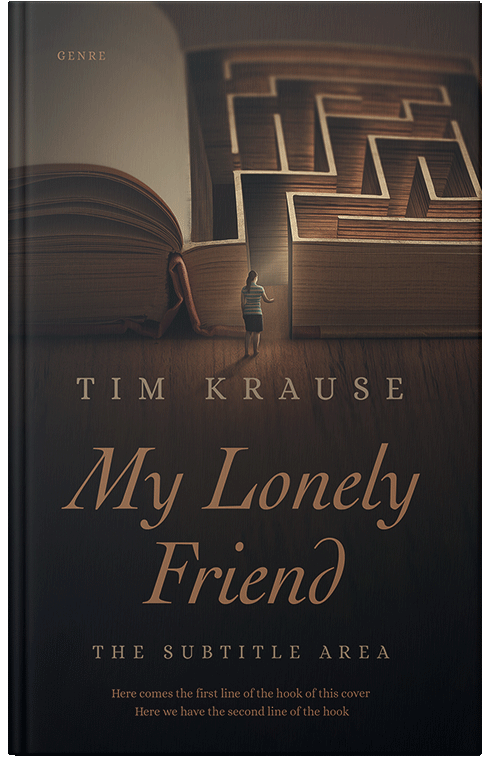 Front view of Premade Abstract Book Cover - Cocoa Brown