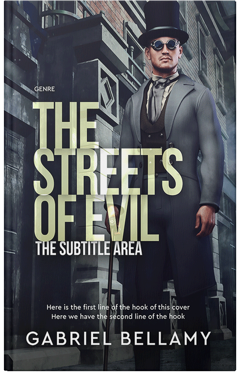 Front view of Premade Historical Book Cover - Steel Gray