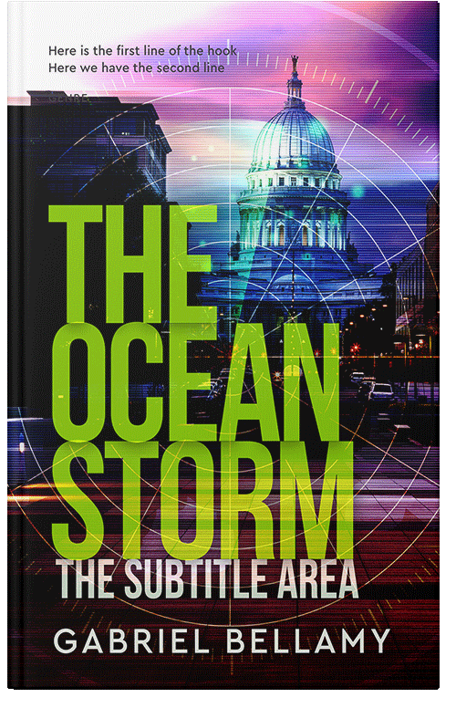 Front view of Premade Action & Adventure Book Cover - Clam Shell
