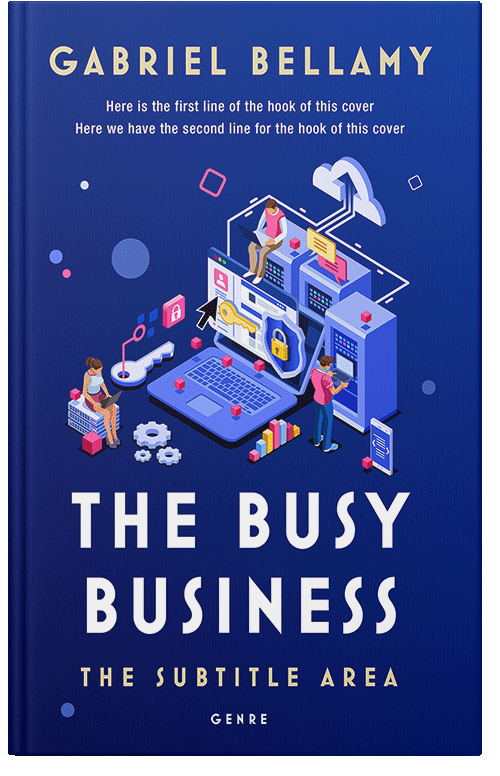 Front view of Premade Business Book Cover - Catalina Blue