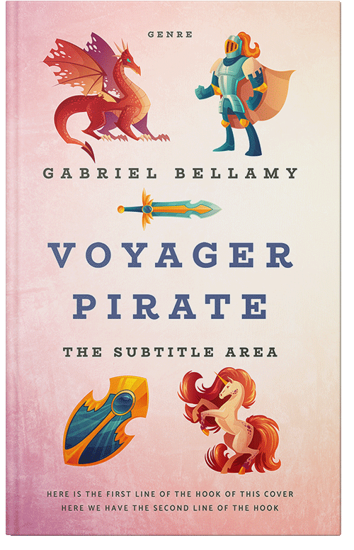 Front view of Premade Abstract Book Cover - Linen