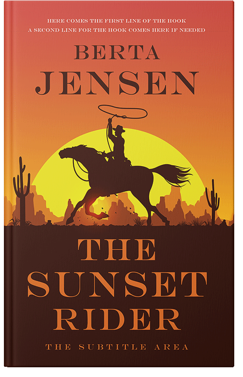 Front view of Premade Western Book Cover - Flame Pea