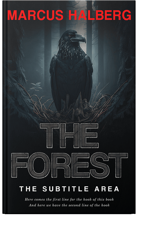 Front view of Black #26779 - Premade Fantasy Book Cover