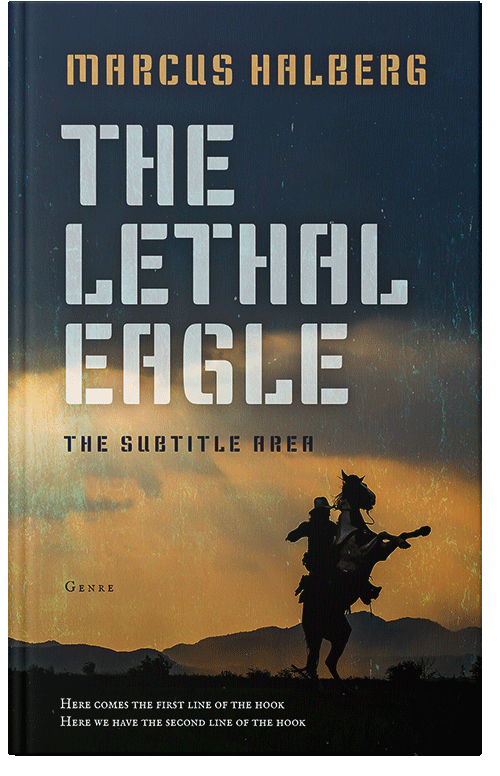 Front view of Premade Western Book Cover - Shark