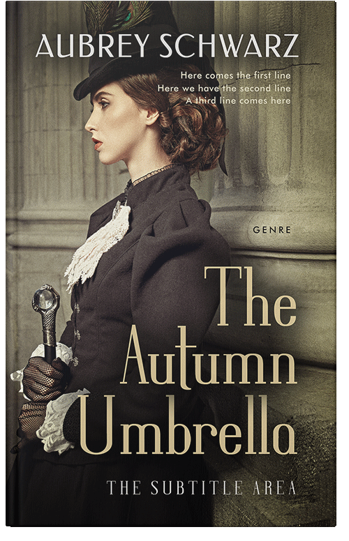 Front view of Premade Historical Book Cover - Cocoa Brown