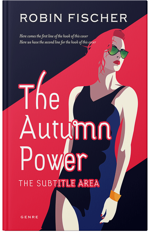 Front view of Premade Abstract Book Cover - Amaranth