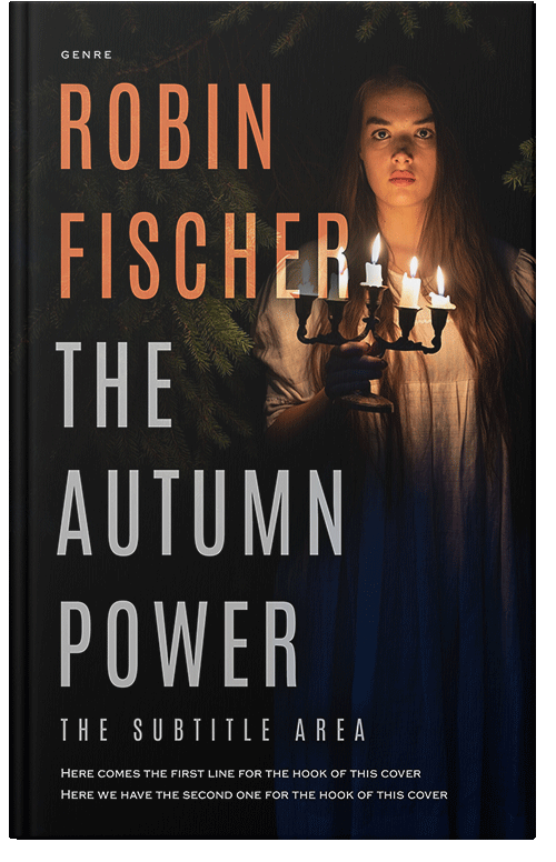 Front view of Premade Horror Book Cover - Antique Brass