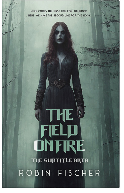 Front view of Premade Horror Book Cover - Viridian Green