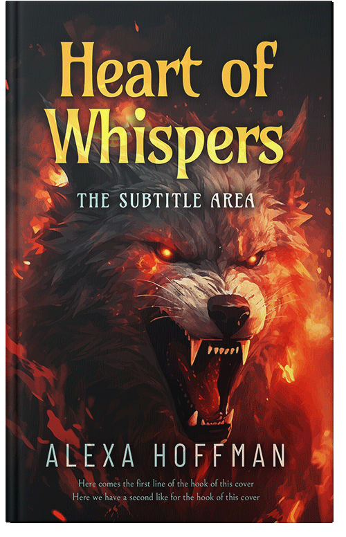 Front view of Premade Fantasy Book Cover - Red Damask