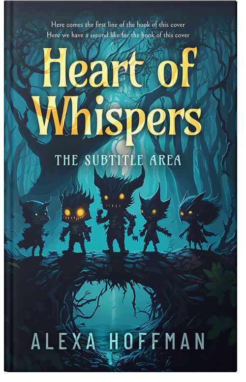 Front view of Premade Fantasy Book Cover - Black