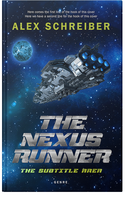 Front view of Blue Zodiac #28857 - Premade Science Fiction Book Cover