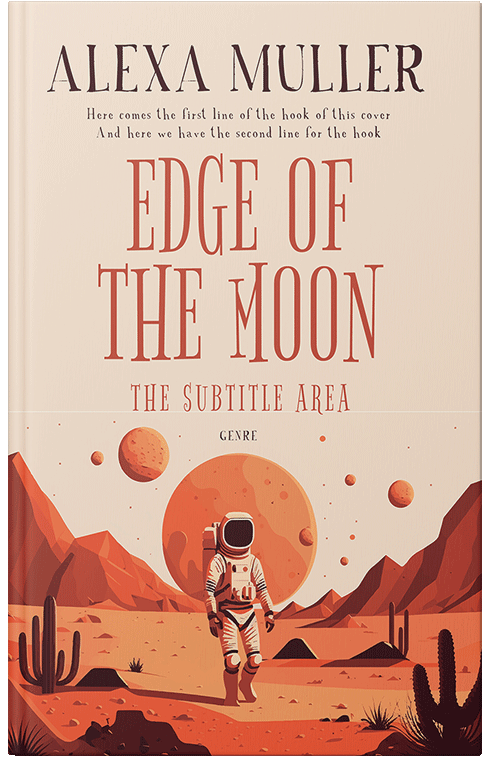 Front view of Medium Carmine #29226 - Premade Science Fiction Book Cover