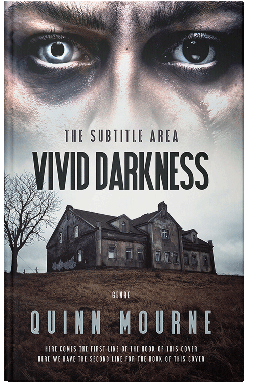 Front view of Premade Horror Book Cover - Quill Gray