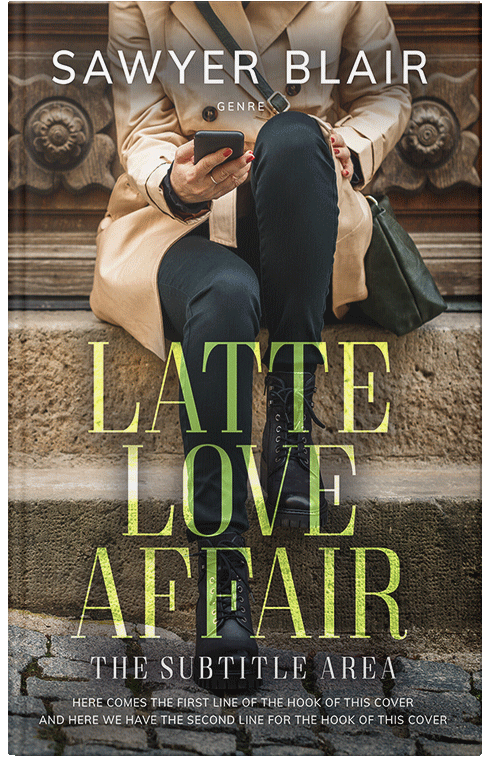 Front view of Premade Chick Lit Book Cover - Taupe