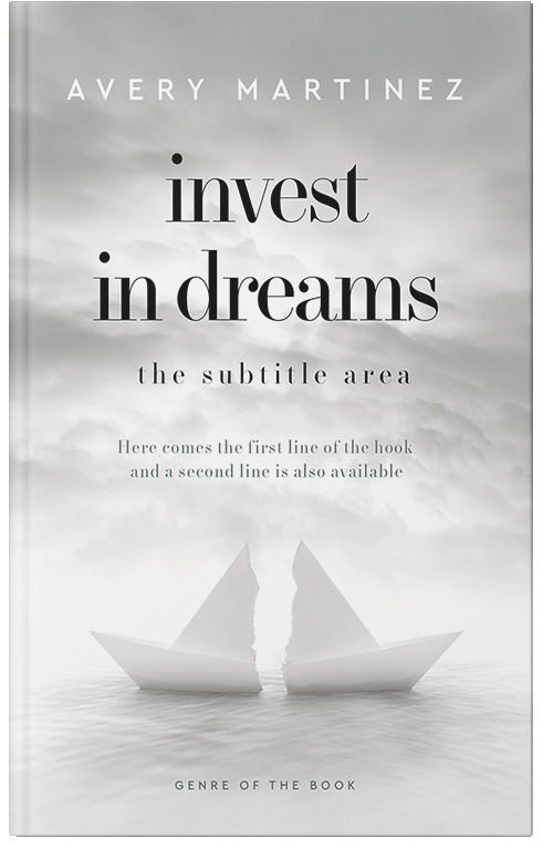 Front view of Premade Romance Book Cover - Quill Gray