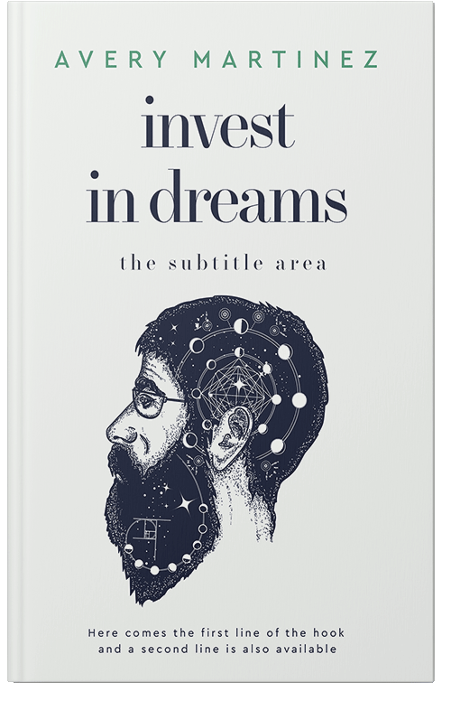 Front view of Premade Abstract Book Cover - Ebony Clay