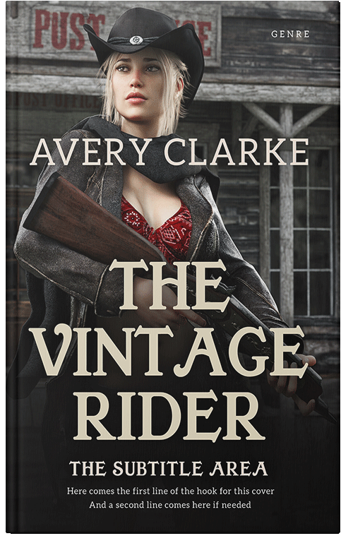 Front view of Cod Gray #30480 - Premade Western Book Cover