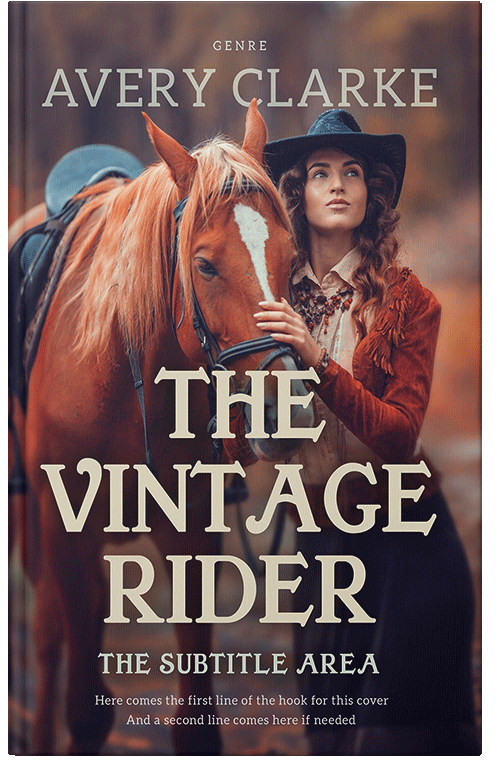 Front view of Premade Western Book Cover - Woody Brown