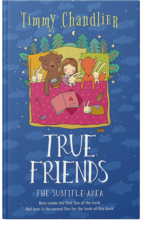 Front view of Premade Children's Book Cover - Azure