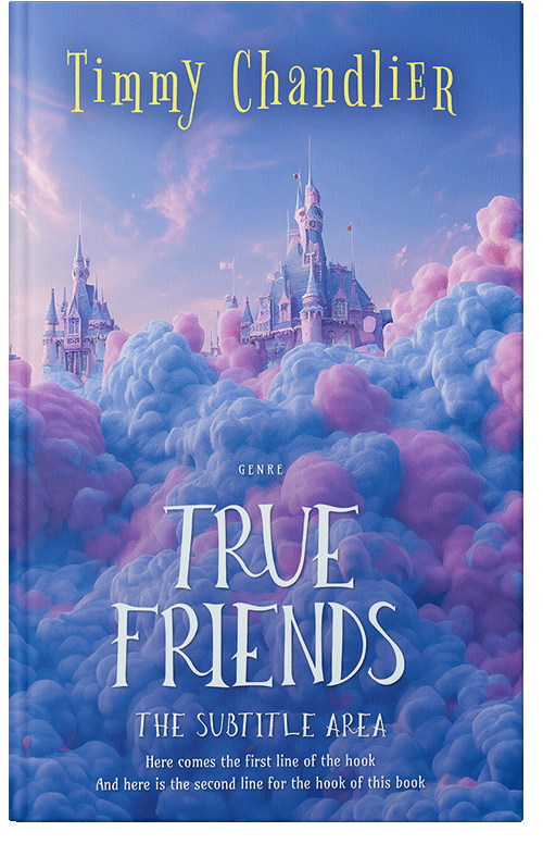 Front view of Premade Fantasy Book Cover - Blue Marguerite