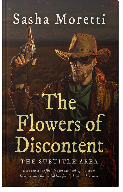 Front view of Premade Western Book Cover - Crowshead