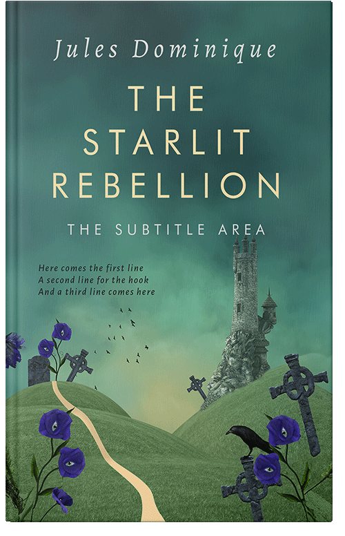 Front view of Premade Fantasy Book Cover - Faded Jade