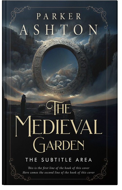 Front view of Premade Fantasy Book Cover - Black