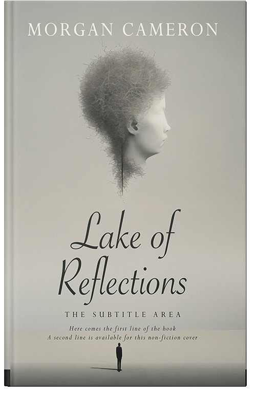 Front view of Premade Surreal Book Cover - Mist Gray