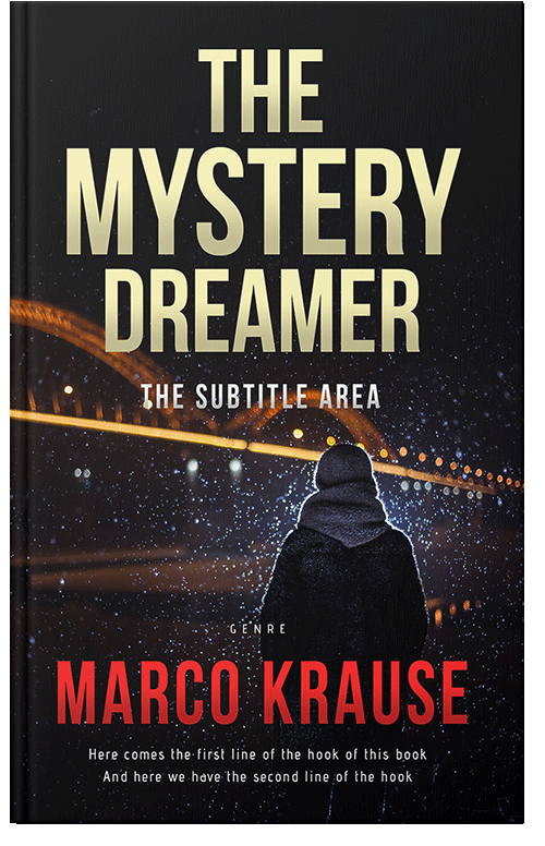 Front view of Premade Mystery & Thriller & Suspense Book Cover - Gold Sand