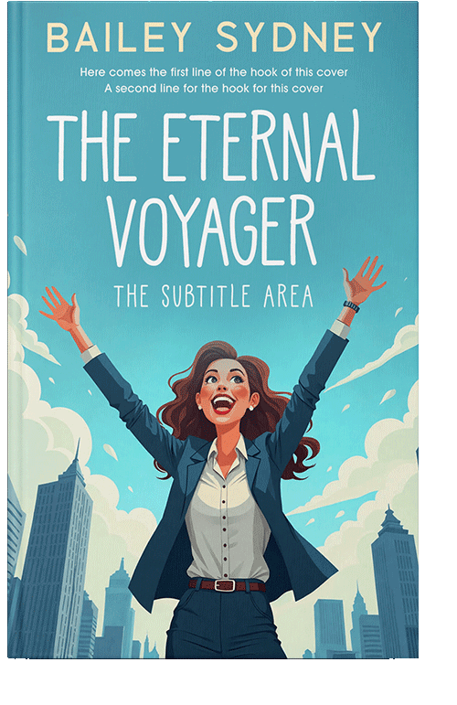 Front view of Premade Business Book Cover - Fountain Blue