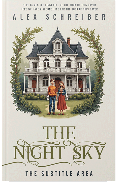 Front view of Green White #335738 - Premade Literary Fiction Book Cover