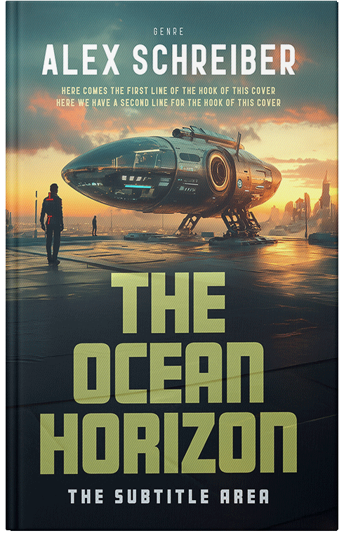 Front view of Premade Science Fiction Book Cover - Tan