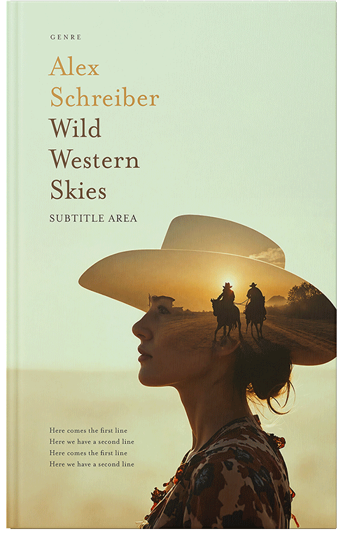 Front view of Premade Western Book Cover - Beryl Green