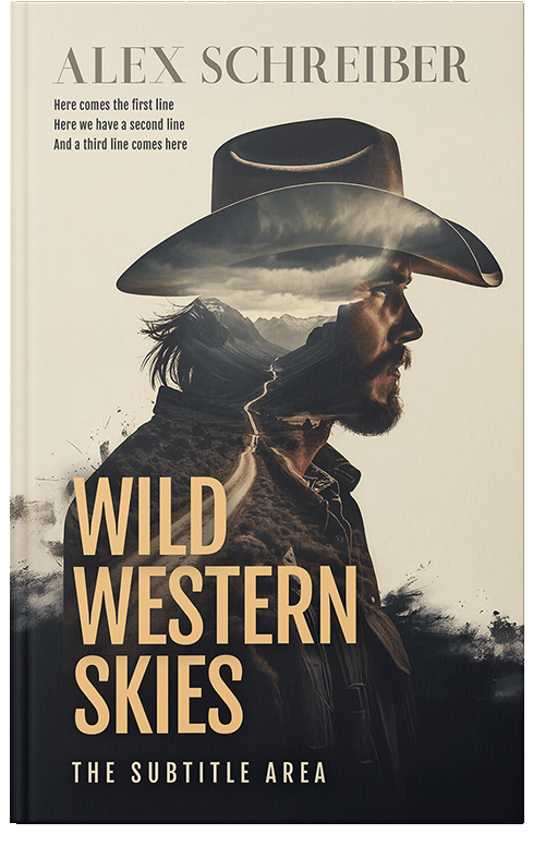 Front view of Premade Western Book Cover - Shark