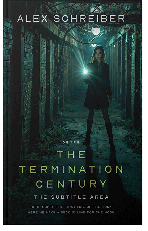 Front view of Premade Mystery & Thriller & Suspense Book Cover - Black Bean