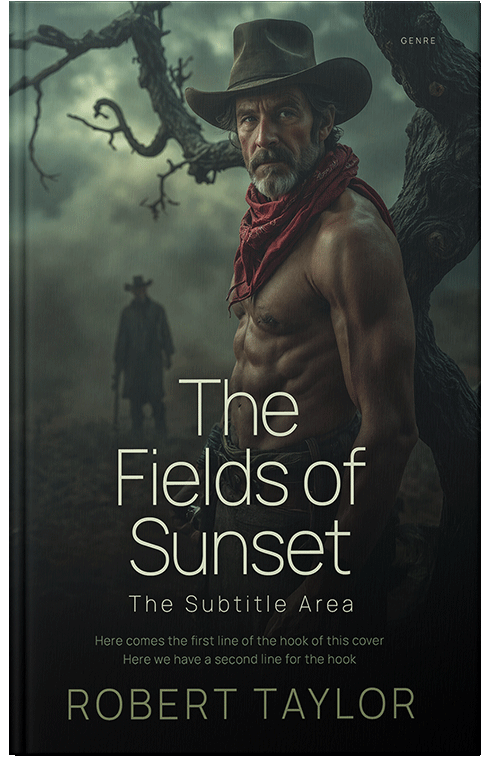 Front view of Premade Western Book Cover - Heavy Metal