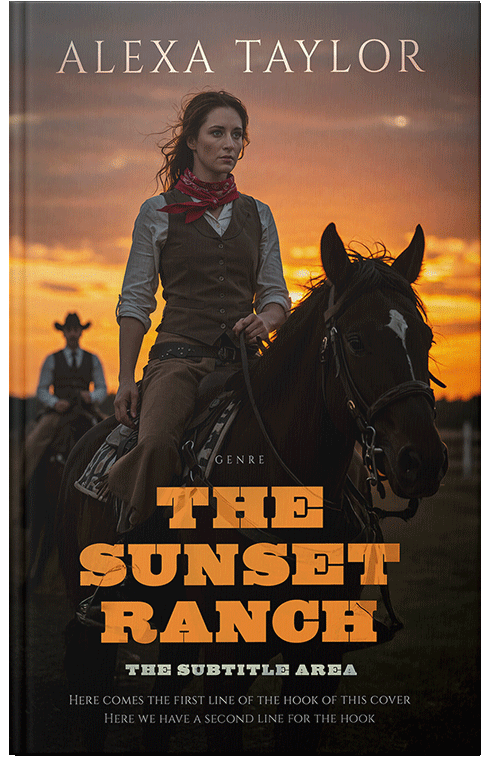Front view of Premade Western Book Cover - Raw Sienna