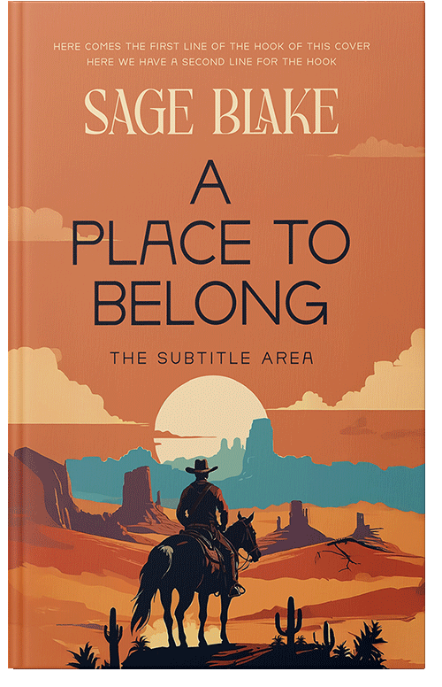 Front view of Premade Western Book Cover - Raw Sienna