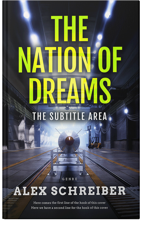 Front view of Yellow Green #34211 - Premade Science Fiction Book Cover | BookCoverZone