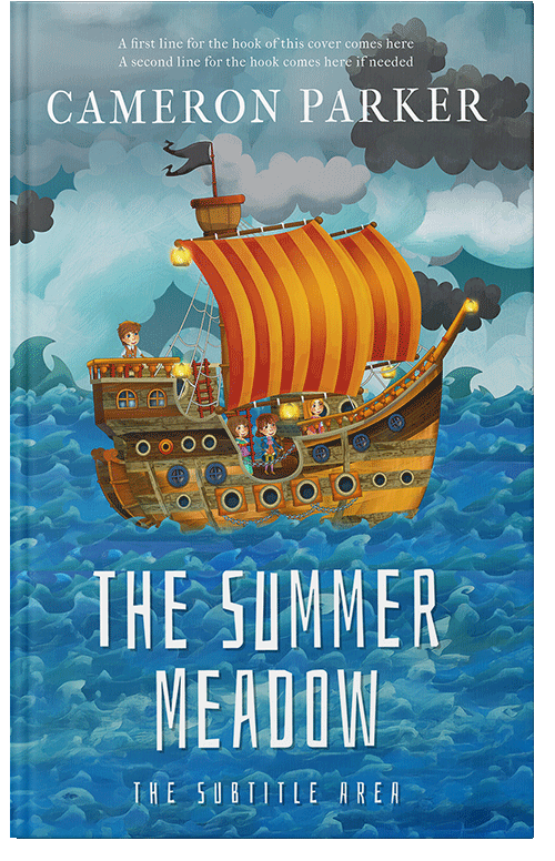 Front view of Boston Blue #34377 - Premade Action & Adventure Book Cover