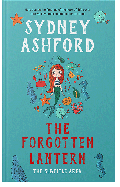 Front view of Fountain Blue #34824 - Premade Fantasy Book Cover