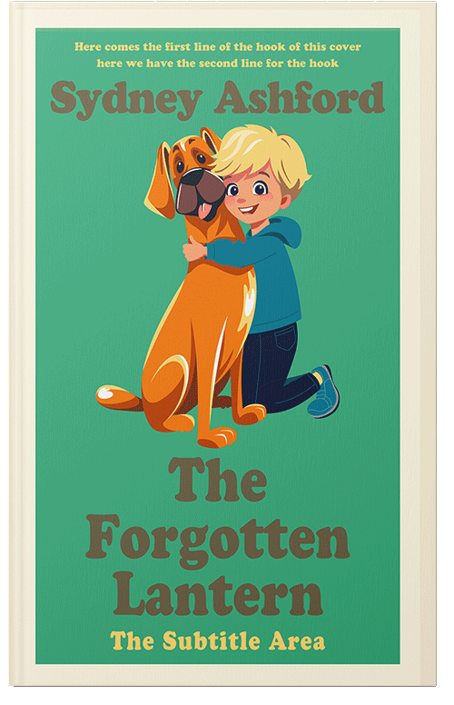 Front view of Premade Children's Book Cover - Ocean Green