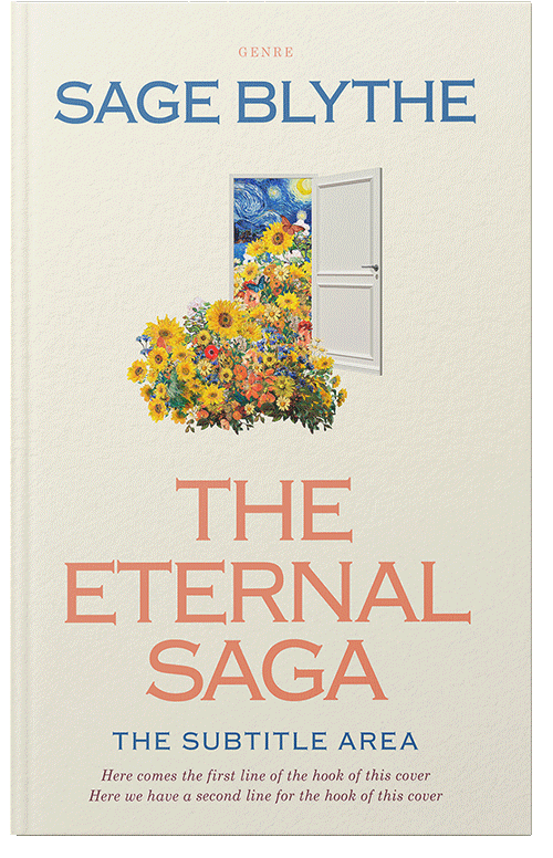 Front view of Premade Surreal Book Cover - Ecru White